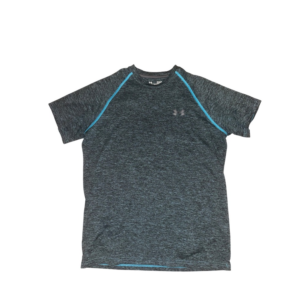 Under Armour Mens HeatGear Loose T-Shirt Gray Blue Heather Space Dye Small